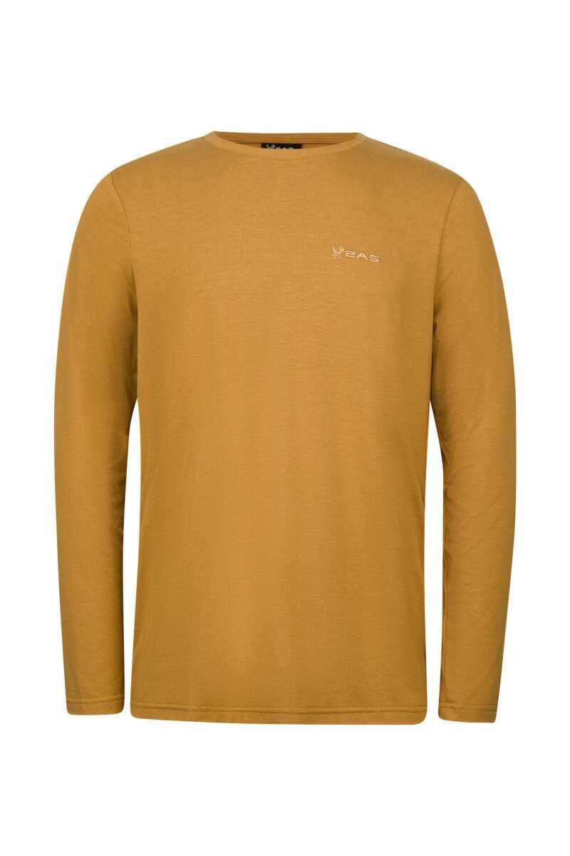 2AS Vernon Uzun Kollu Viloft Erkek T-Shirt Açık Kahverengi