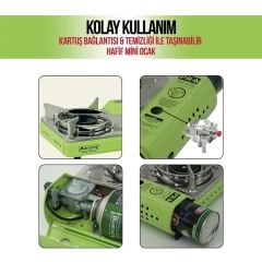 ORCAMP Mini Çantalı Kamp Ocağı Yeşil