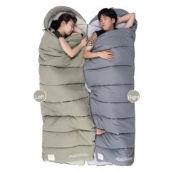 NATUREHİKE M180 Pongee Pamuklu Uyku Tulumu -8°C Gri Sol
