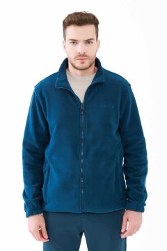 2AS SAKA Tam fermuarlı Erkek Polar Sweatshirt Lacivert