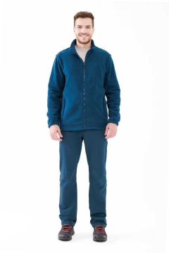 2AS SAKA Tam fermuarlı Erkek Polar Sweatshirt Lacivert