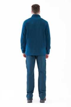 2AS SAKA Tam fermuarlı Erkek Polar Sweatshirt Lacivert