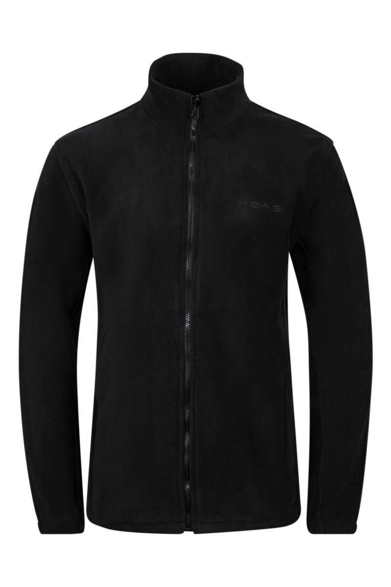 2AS SAKA Tam fermuarlı Erkek Polar Sweatshirt Siyah