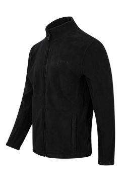 2AS SAKA Tam fermuarlı Erkek Polar Sweatshirt Siyah