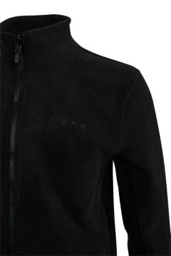 2AS SAKA Tam fermuarlı Erkek Polar Sweatshirt Siyah