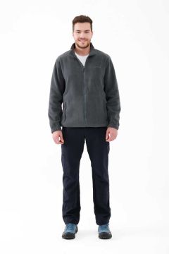 2AS SAKA Tam fermuarlı Erkek Polar Sweatshirt Antrasit