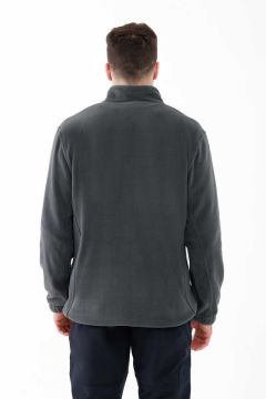 2AS SAKA Tam fermuarlı Erkek Polar Sweatshirt Antrasit