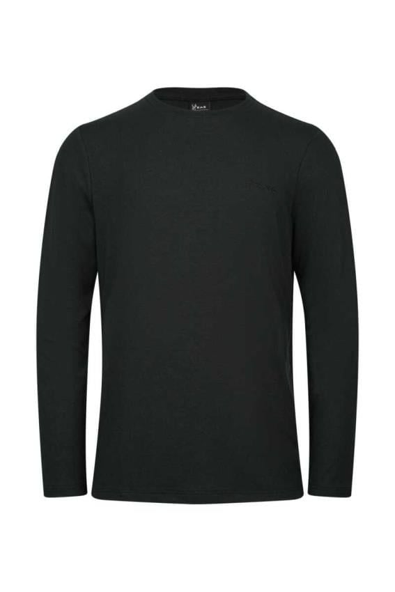 2AS Vernon Uzun Kollu Viloft Erkek T-Shirt Siyah