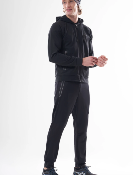 EXUMA Tam Fermuarlı Spor Polar Erkek Siyah