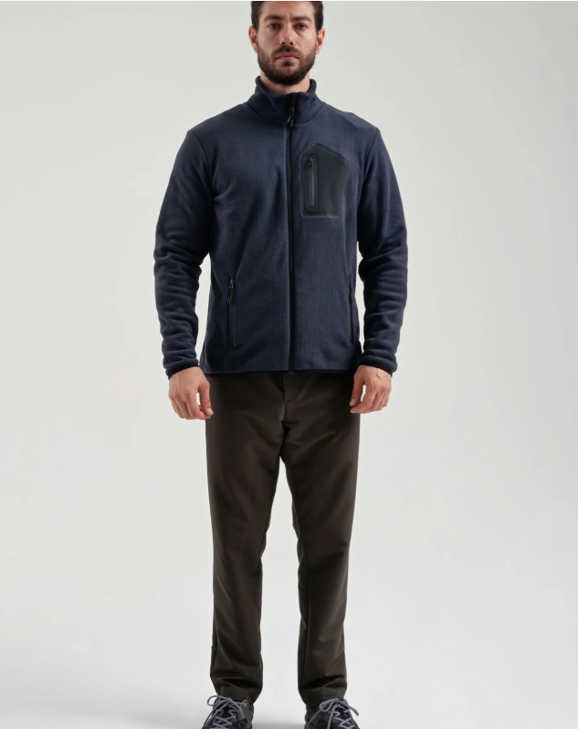 EXUMA Erkek Tam Fermuarlı Polar Gri