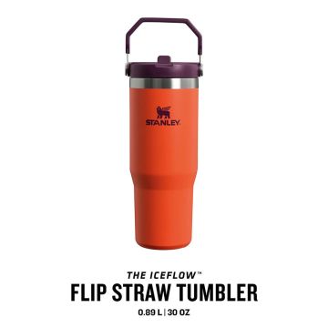 STANLEY The IceFlow Flip Straw Pipetli Termos Bardak 0.89 Lt - Turuncu