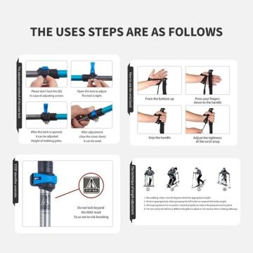 NATUREHIKE Alüminyum Trekking Baton 120CM Altın