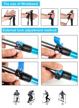 NATUREHIKE Alüminyum Trekking Baton 135CM Altın