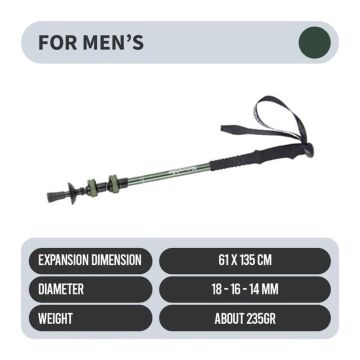 NATUREHIKE Alüminyum Trekking Baton 120CM Haki