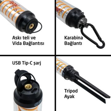 ROX Outdoor Ambiyans Işıklı Şarjlı Kamp Feneri 360 Lümen