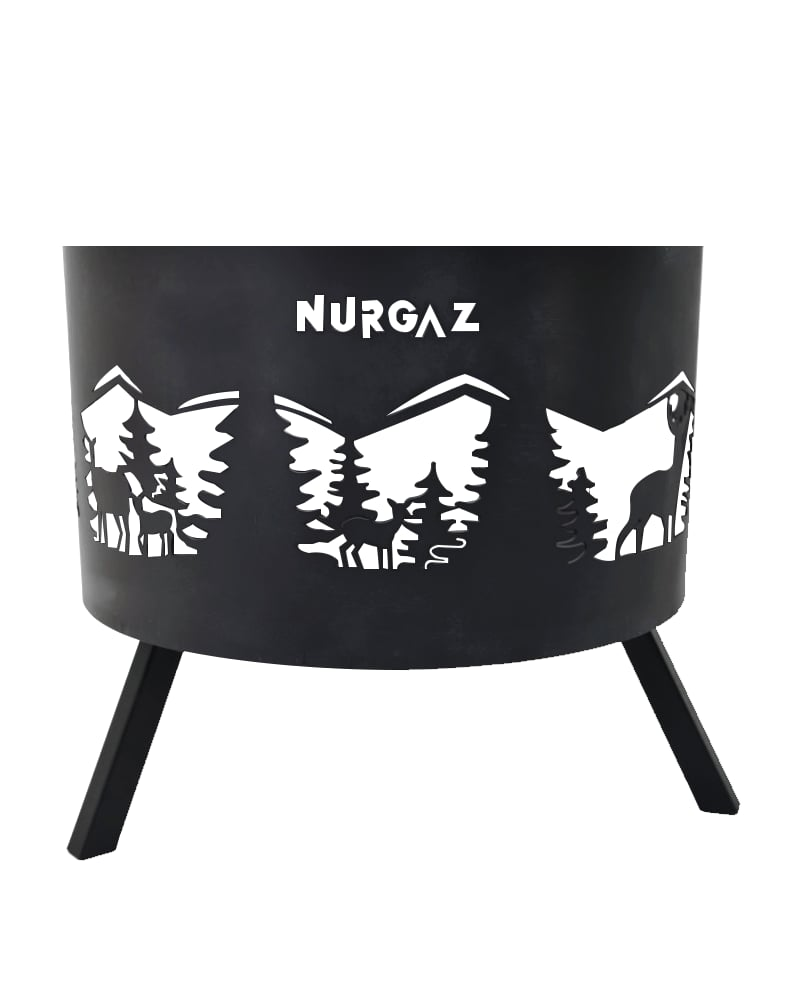 NURGAZ Orman Şöminesi Geyik Desen