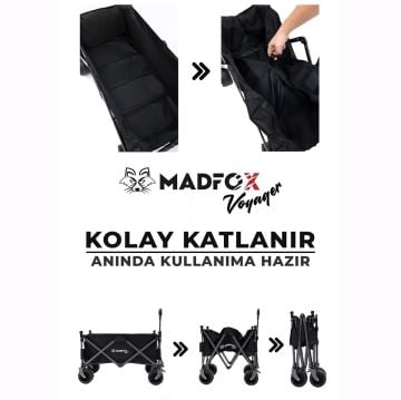 MADFOX Voyager Katlanır Çok Amaçlı Yük Taşıma Arabası [Vagon] Siyah