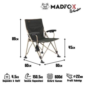 MADFOX Warden Katlanır Kamp Sandalyesi Haki