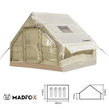 Madfox Bigless Glamping Cotton Inflatable Şişme Çadır [Baca Çıkışlı]