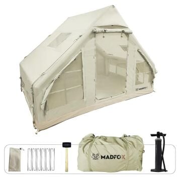 Madfox Bigless Glamping Cotton Inflatable Şişme Çadır [Baca Çıkışlı]